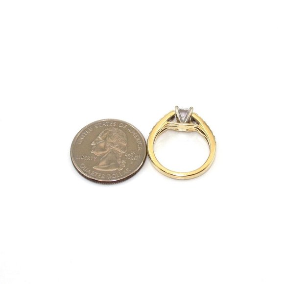 14K Gold Clear CZ Diamond Ring Size 7.25